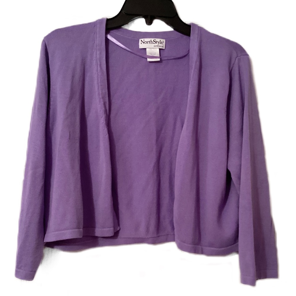 NorthStyle Size L 100% Cotton Purple Shrug